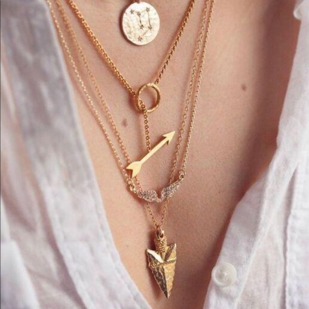{BECCA} Boho chic arrow layered necklace - Picture 1 of 6